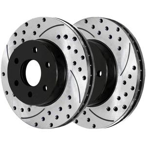 AutoShack Black Hat Drilled and Slotted Brake Rotors Front Brake Rotor Replacement Kit for 2004-2008 Ford F-150 2006-2008 Lincoln Mark LT 4.2L 4.6L 5.4L V6 V8 4WD AWD RWD PR64111LR