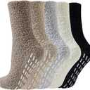 Josnown Non-Slip Fuzzy Socks for Women With Grips - Warm Cozy Fluffy Hospital Slipper Socks Gifts for Women