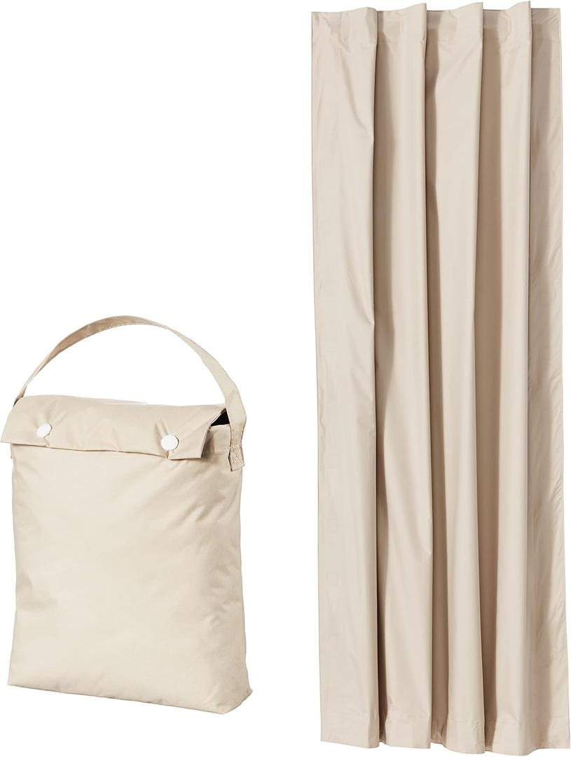 Portable Blackout Curtain Shade with Suction Cups, 50"W x 78"L, 1-Pack, Beige