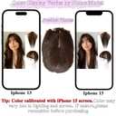 Hair Toppers for Women Real Human Hair-3603D Topper with Bangs for Thinning Hair Clip in Bangs with Upgraded Silk Base Perfect for Daily Wear,46 Dark Brown-2#