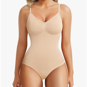 BRABIC Womens' Seamless Sleeveless V-Neck Bodysuit Shapewear Tummy Control Size XL/XXL