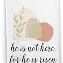Christian Easter Jesus Kitchen Towels, Religious Easter Hand Towels for Bathroom Decor, He is Risen Bible Verse Jesus Resurrection Dishcloths Dish Towel for Kitchen 16x24 Inches