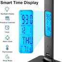 LAOPAO Desk Lamp with Wireless Charger: USB Charging Port, Table Lamp with Clock, Desk Lamps for Home Office College Dorm Room Essentials