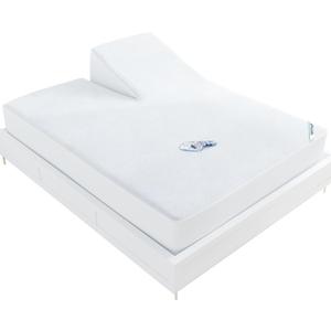 Split Head King Size Mattress Protector Waterproof, for Adjustable Bed, 34" Top Split from Head, Smooth Top, Breathable Skin Friendly and Noiseless Fitted Sheet, Viscose Terry Mattress Cover, White