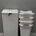 4 Pack Furniture Risers 8 Inch, Bed Risers Heavy Duty for Table Desk Couch Chair Sofa Cabinet Bed Frame Dorm, Square Table Leg Risers Lift Height 8", White