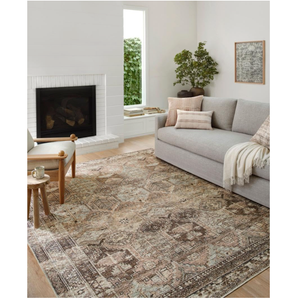 Loloi Amber Lewis Billie Collection, Clay & Sage 2'-6" x 12'-0" Area Rug – Antique & Distressed Accent Rugs for Living Room, Bedroom, Entryway & Hallway, No Shed High Traffic Area Home Decor Rug