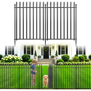 10 Panels No Dig Decorative Garden Fence with Gate, 32in(H) × 22ft(L) Heavy-Duty Rustproof Metal Panels, Outdoor Dog Barrier for Yard & Patio, Landscape, Border| Portable Temporary Fencing