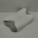 Zibroges Neck Pillows, Cervical Neck Pillow for Neck and Shoulder Pain, Ergonomic Orthopedic Neck Pillow for Sleeping, Neck Support Pillow for Side Sleepers, Back and Stomach Sleepers, Grey and White