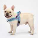Didog Soft Flannel Padded Dog Vest Harness, No Pull/Quick Fit Reflective Dog Strap Harness, Easy for Training Walking (S:Chest 18-22", Mixed-Blue)
