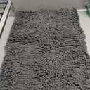 Non-Slip Bath Rug,Extra Soft Microfiber Bedroom Shag Carpet with Anti-Slip Backing,Water/Dust Absorbent Fast Dry Shower Mat,Sound Insulated Stairs Pad,Machine Washable (Dark Grey,12 x 19 Inches)