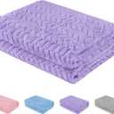 Baby Blanket Flannel, Cozy Throw Blankets for Newborn Infant and Toddler, Super Soft and Warm Receiving Baby Blanket for Crib Stroller (Purple 4050")