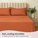 LuxClub 4 PC King Size Sheet Set Deep Pockets 18" Wrinkle Free Cooling Sheets Machine Washable Hotel Bedding Silky Soft - Autumn Orange King