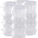 Polystyrene Hinged-Lid Container 6 Inch Wide x 3.1 Inch High for Mini Cake Pan - Pack of 25