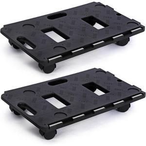 2 Pack Dolly Cart Multipurpose Furniture Mover with 5 Wheels Moving Supplies 220lbs Weight Capacity Each Movers Dollies