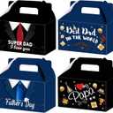 HABDJILTY 20 Pcs Fathers Day Treat Boxes Fathers Day Gift Boxes Cardboard Present Boxes 4 Style for Happy Fathers DayParty Decorations