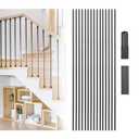 15 Pack Iron Balusters for Staircase, Hollow Square Stair Balusters, Satin Black Balusters for Staircase Interior,1/2" x 44" (Satin Black)