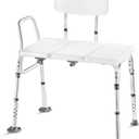 Medical King Transfer Bench MK7140 - Bathtub Shower Chair, Adjustable Height, Holds Up to 400 Lbs, White, Plastic