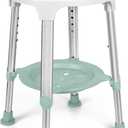 Shower Chair for Inside Shower, Tool-Free Assembly Swivel Shower Stool with Storage Tray, Adjustable Tub Chair and Bathroom Stool for Seniors, Elderly, Handicap & Disabled, FSA/HSA Eligible