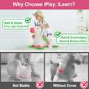 iPlay, iLearn Bouncy Pals Hopping Unicorn Horse, Toddler Girl Inflatable Bouncing Animal Hopper Toy, Outdoor Indoor Plush Ride on Bouncer, Baby Birthday Gift 18 Month 2 3 4 Year Old Kid - Unicorn