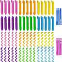 60pcs Heatless Hair Curlers Rollers Spiral and Wave Styling Kit with 2 Sets Styling Hooks,No Heat Curlers for Women Girl's Medium and Long Hair (17.8 Inch/45 cm)