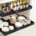 QwayHome Pull Out Cabinet Organizer Expandable (12.6"-20.5"), Slide Out Drawers for Kitchen Cabinets, Fixed with Adhesive Nano Film, Adjustable Pull Out Drawers for Pantry, Bathroom Storage, Black (Wide(12.6''-20.5'')) 1 Pc