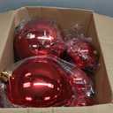 Meooeck 6 Pcs Extra Large Christmas Ball Ornaments 2 Pack 12 Inch 4 Pack 6 Inch Hanging Plastic Ball Oversized Huge Big Shatterproof Xmas Ornament Decor for Outside Lawn Yard Xmas Tree(Red)