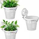 VirgoLeo Set of 3 Plastic Window Planter with Suction Cup Holder. Large Window Popagation. Clear Self Watering Window Mounted Plant Pots. Window Sill Planters Extender for Indoor Hydroponic Plants