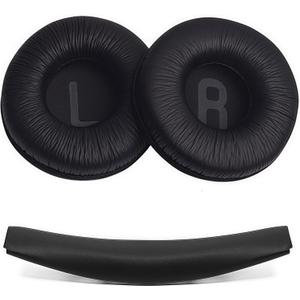 Earpads Cushions and Headband Pad Replacement for JBL T450 BT, T500 BT, Tune 600, 510BT, JR300 Headset, Comfortable Softer Leather Memory Foam Noise Isolation Ear Cups Cover, Black