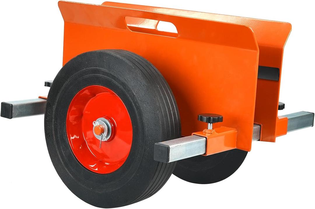 Heavy Duty Panel Dolly 1100LBS Capacity Door Cart with 10" Solid Rubber Wheels,Adjustable Clamp Panel Cart with Handle, All Terrain Slab Dolly for Drywall Sheet Heavy Material-Orange