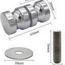 ZKSM 2 Set Shower Screen Handle Bathroom Door Handle Knob with Solid Stainless Steel for Replacement Groove Glass Door(Install Screw 7.8x30mm)