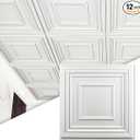 Art3d PVC Drop Ceiling Tiles 24x24 in, 12-Pack, 48 Sq.Ft, Snow White
Lightweight Waterproof PVC; Fits 15/16 in T-bar Grid or Glue-Up; 3D Decor Ceiling/Wall Tiles; for Kitchen, Living Room, Home