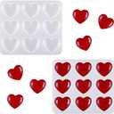 WILLBOND Valentine Heart Resin Mold, Heart Resin Silicone Molds for Valentine Gift, DIY Christmas Party Gifts, Xmas Craft Epoxy Molds Hearts Shaped Casting Jewelry Mold(1 Piece)