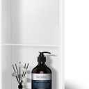 White Shower Niche 9" X 25" Shower Caddies, Bath Niche Double Shelves, Shower Niche Insert Tile Ready, No Tile Needed Over Mount Installation