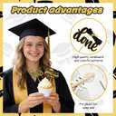 4 x 24Pcs Graduation Cupcake Toppers 2026, Black Gold Glitter Cupcake Picks, Class of 2026 Graduation Party Cake Decorations for Congrats Grad and Party Ceremony