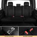 Dodge Ram Seat Covers, Waterproof Leather Ram Seat Cover Compatible with 2009-2026 RAM 1500 2500 3500 Classic Bighorn Longhorn Laramie Tradesman Limited Truck with Flat Bench, Black