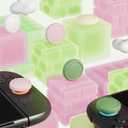 PlayVital Thumb Grips for Nintendo Switch 2, 8-Pack Silicone Joystick Caps for Joycon 2, Cute Accessories Comfort Thumbstick Grip Covers - White & Antique Yellow & Pink & Matcha Green