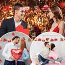 24 Pcs Valentine's Day Ornaments for Tree Wood Valentines Tree Decorations Pink Red Heart Gnome Wood Cutouts with Ropes for Valentine's Day Gift Window Wall Home Decor