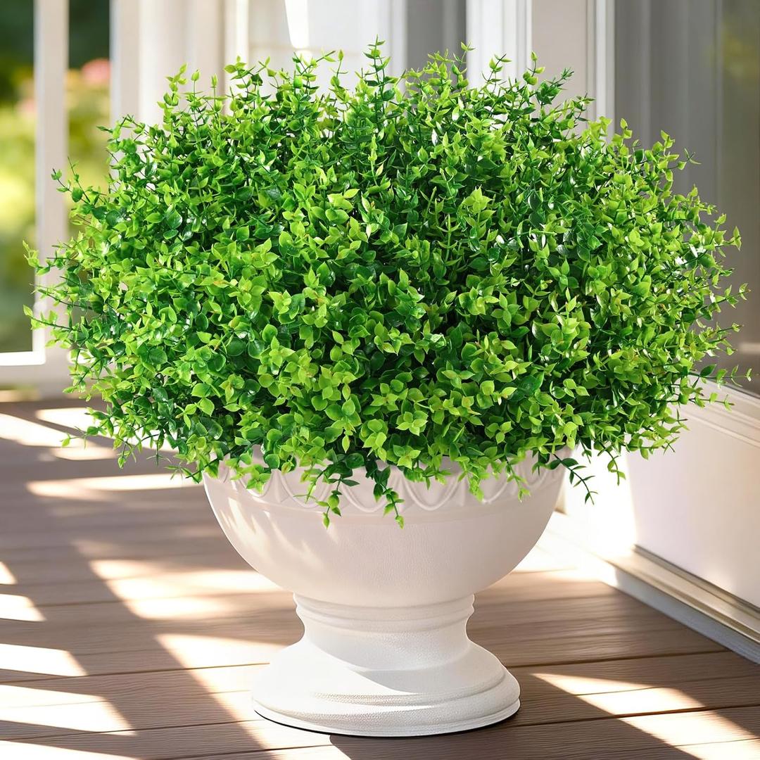 Yastouay Artificial Flowers for Outdoors UV Resistant, 22 Bundles Green Realistic Fake Outdoor Flowers Fake Plants, Faux Flowers for Outdoor Planters Front Porch Garden Window Box Farmhouse Decor