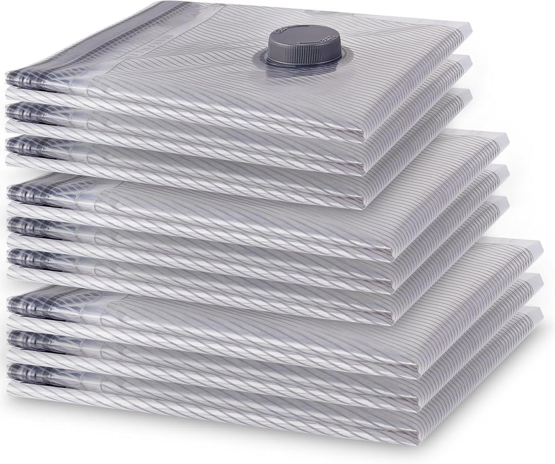 VMstr 9 Pack Travel Vacuum Storage Bags, Vacuum Packing Seal Bags for Luggage, Carry-on Size Space Saver for Clothes and Clothing Travel