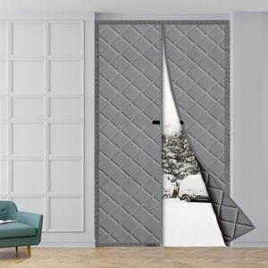 RELIANCER Magnetic Thermal Insulated Door Curtain,Waterproof Oxford Cloth Door Cover,Fits 36"x78" Doors,Cotton Fiberfill Doorway Curtains,Winter Insulated Doors Net Screen,Windproof Doorway Blanket