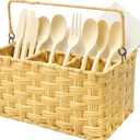 Dukrouk Plastic Silverware Holder for Parties, Plastic Silverware Holder with 4 Independent Compartments for Events, 9.06*5.91*5.12Inches