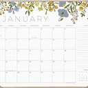 Desk Calendar 2025 with Desktop Mat, Cabbrix Large Desk Pad Calendar 22 x 17 Inch Runs From January 2025 to December 2025, Floral Design Calendar 2025 for Home School and Office (Apricot)