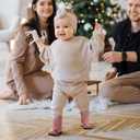 Rollda Baby Cowboy Boots Toddler Cowgirl Boots Infant Western Boots Round Toe (Brown)