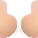 Epock Convertible Silicone Sticky Bra - Dual Wear Adhesive Bra for Lift & Push Up Effect, Invisible Strapless Nipple Covers (M)