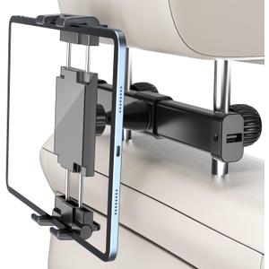 PLDHPRO Car Headrest Tablet Holder, Tablet Mount for Car Backseat for Kids, Road Trip Essentials Compatible with iPhone, iPad, Galaxy Tab, 5.1''-15.6'' Devices, Travel Head Rest Must Accessories
