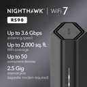 NETGEAR Nighthawk Dual-Band WiFi 7 Router (RS90) – Router Only, BE3600 Wireless Speed (up to 3.6 Gbps) - Covers up to 2,000 sq. ft., 50 Devices – 2.5 Gig Internet Port - Free Expert Help