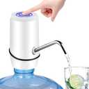 Water Dispenser for 5 Gallon Bottle, Electric Water Pump for 5 Gallon Jug with Switch and USB Charging, Portable Automatic Water Jug Dispenser for Camping, Travel, Home, Kitchen, Office (White)
