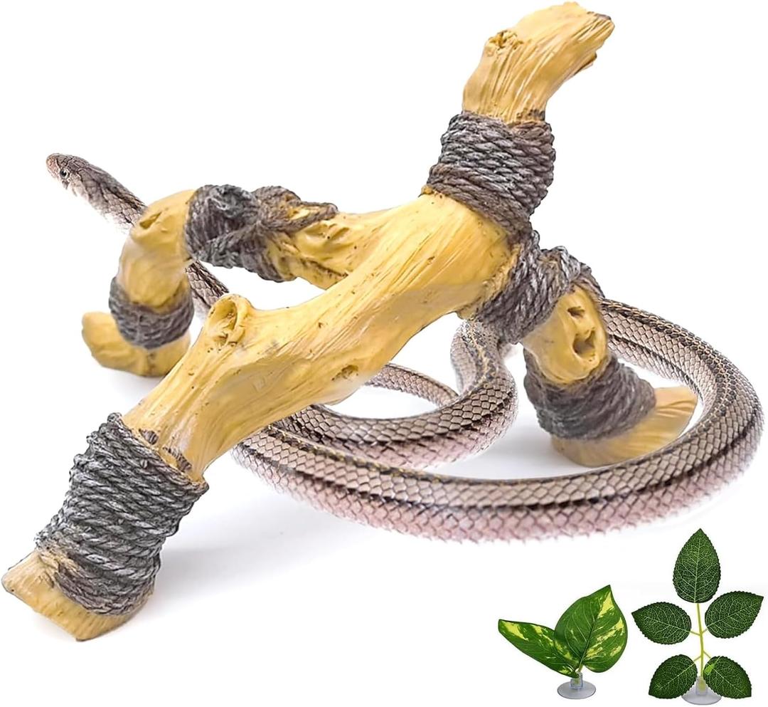 Tfwadmx Snake Climbing Branch, Reptile Climbing Decor Resin Reptile Climbing Wood Branches, Gecko Tank Branches Decor for Lizards, Tarantulas, Hermit Crab, Frogs