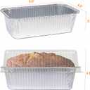 Disposable Loaf Pans With Lids Bakeware Set, 2lb, 55 Pack, 8.5x4.5 Heavy-duty Aluminum Foil Bread pan, Food Storage Container, Perfect for Baking, Storing & Take-out