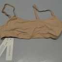 Vertvie Womens Wireless Bralettes Cami Bras Unlined Seamless No Underwire No Padding Scoop Neck Comfort T Shirt & Sports Bra (Medium, Warm Nude)